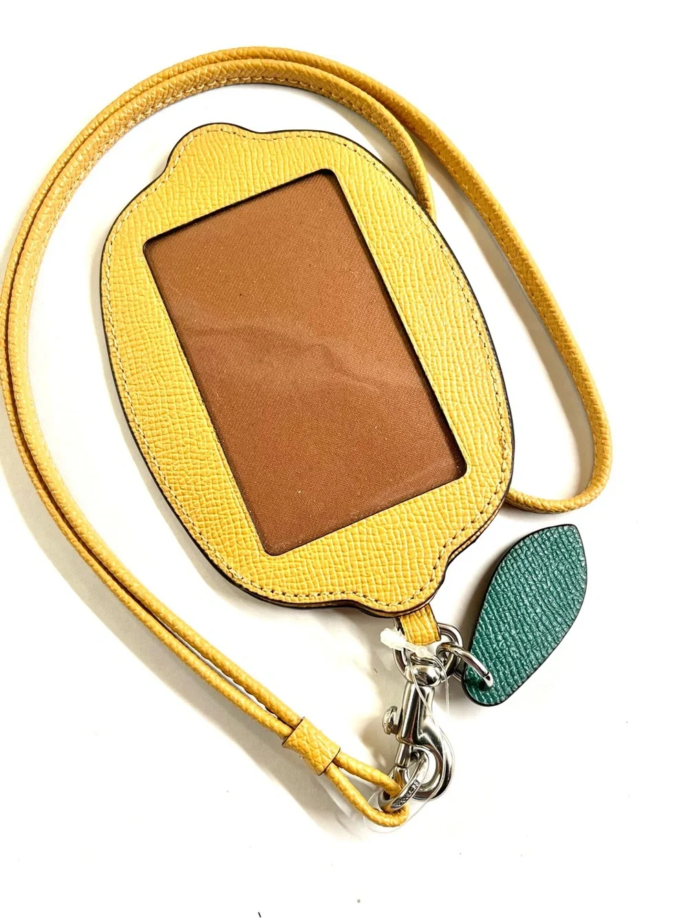 Coach Leather Lemon Lanyard NWT